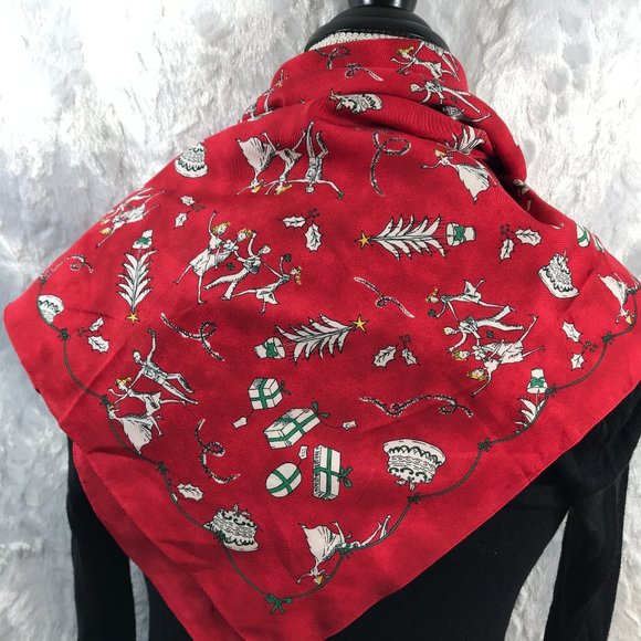 Italian Old Navy Holiday Christmas Scarf Hair Tie - Picture 6 of 8